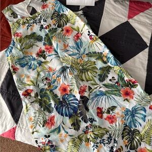 Tommy Bahama Floral Tropical Dress with Mickey and Minnie Mouse